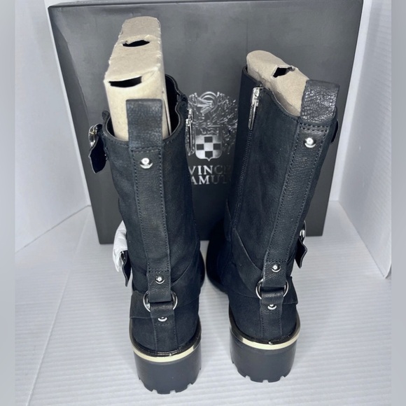 Vince Camuto Women’s Size 7 VC-KERIVINI BLK Silk Goat Black Moto Boots - Picture 8 of 13